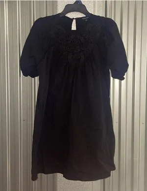 Strut & Bolt Black Babydoll Wednesday Adams Dress Capsule Wardrobe Whimsy Goth thumbnail 1