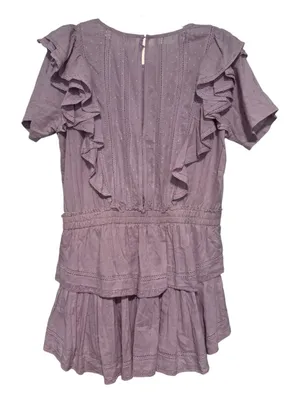 LoveShackFancy Natasha Dress Wisteria Purple Ruffle Lace Mini Dress Size Large thumbnail 4