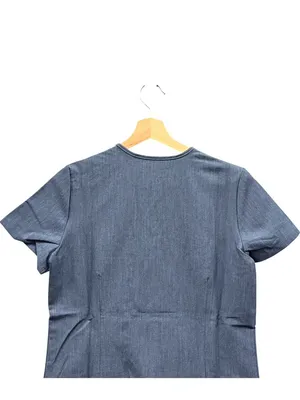 NEW Figs Casma Three Pocket Scrub Top in Heather Denim Size Small thumbnail 5