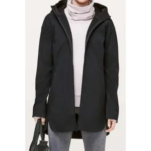 Lululemon Glyde Along Black Hooded Softshell Full‎ Zip Jacket Womens Size 4 thumbnail 9