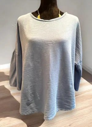 J. Jill pure 100% cotton FrenchTerry sweatshirt 3/4 balloon sleeve XLP‎ thumbnail 1