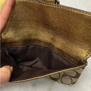y2k COACH Gold Buckle Signature Pouch thumbnail 5