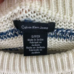 Calvin‎ Klein Jeans Striped Round Neck Long Sleeve Chunky Knit Sweater Size S thumbnail 4