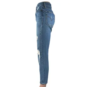 Levi's Wedgie Women's Blue Distressed High Rise Crop Skinny Denim Jeans Size 24 thumbnail 2