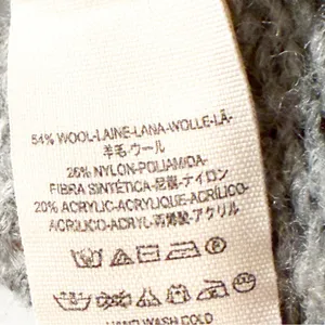 Free People Fairisle Split‎ Neck Wool Blend Sweater Gray Ivory Size Medium thumbnail 6