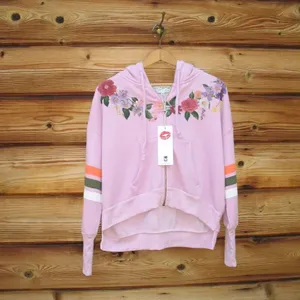 NWT Wildfox Theo Rose Stripe Hoodie Jacket thumbnail 2
