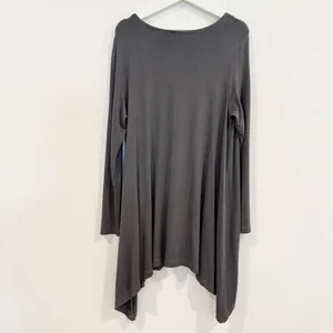 Bryn Walker Lora Blouse Size Large Gray‎ Asymmetrical Tunic Top Lagenlook Goth thumbnail 8
