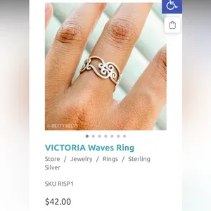 Waves Sterling Silver Ring Size 8 thumbnail 3