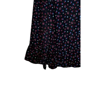 LOFT Women's Top Floral Knit Long Bell Sleeve Pleated Round Neck‎ Blouse Small thumbnail 10