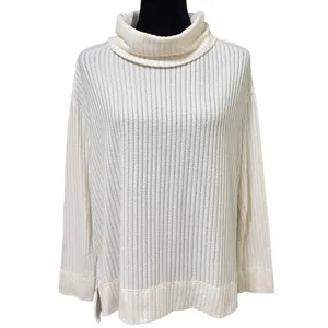 Maeve Anthropologie Vanna Sweater Size Small Cream Ribbed Cowl Neck Cozy Knit thumbnail 2
