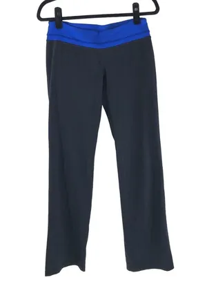 Lululemon Womens Groove Pants Flare Black Blue 8 thumbnail 1