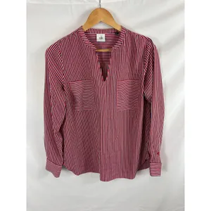 CAbi #5335 Franklin Red Striped Popover Blouse size small thumbnail 3
