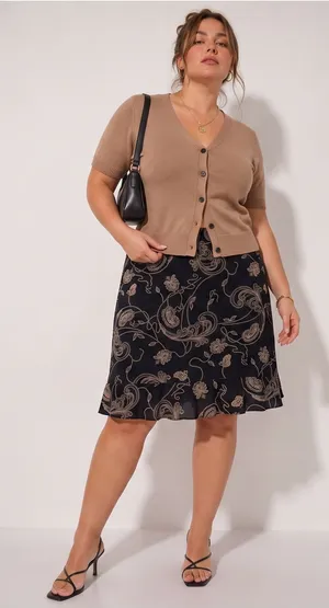 VINTAGE STUDIO 1940 Paisley Ruffled Hem Skirt thumbnail 1