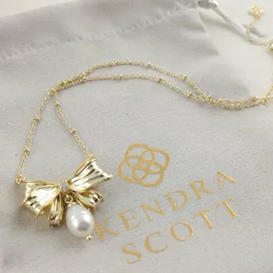 Kendra Scott x LoveShackFancy Pearl Bow Necklace and Matching Earrings thumbnail 6