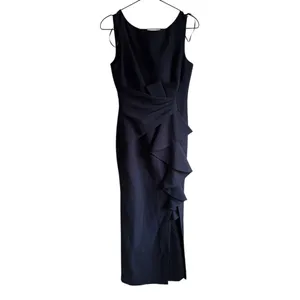 Eliza J Ruffle Front‎ 2 Navy Blue Gown thumbnail 3
