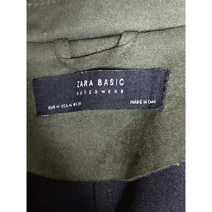 Zara Women's Green Faux Suede Belted Full Zip Crop Moto Biker Coat Jacket Size M thumbnail 5