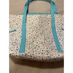 Handmade Quilted Cottage Core Coastal Grandma Beach Tote Floral thumbnail 2