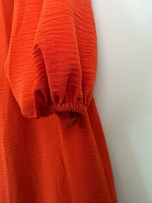 Harper Rose Orange Long Balloon Sleeve Shift Dress with Ruffle Hem Size 8 thumbnail 6