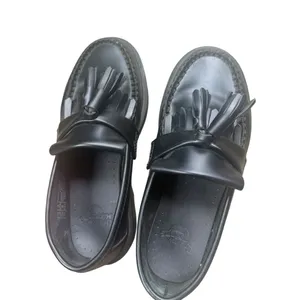 Dr. Marten Adrian Quad Black Platform Chunky Leather Tassle Loafer Women’s 5 Doc thumbnail 7