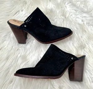 Sam Edelman Bates Perforated Suede Mules Sz 8 thumbnail 1