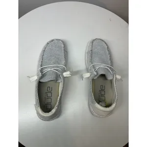 the HEYDUDE Women's Wendy Sox slip-on shoes in stone white 9 Comfy Casual thumbnail 4