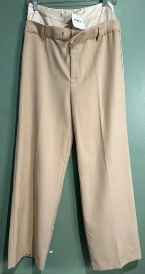 Womens Wide Leg Trousers Y2K Preppy Academia Old Money Tailored Dress Pants thumbnail 1