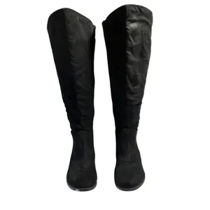 Lane Bryant OTK Suede Flat Boots Size 8W Over the Knee Wide Calf Preppy Classic thumbnail 2