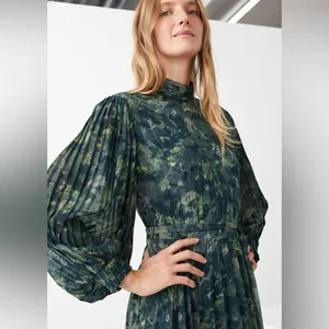 &‎ Other Stories Belted Pleated Asymmetric Midi Dress Size 4 thumbnail 2