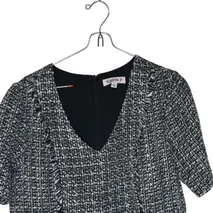 Nanette‎ Lepore Women's Dress Tweed Fringe Sheath Knee Length Black White 10 NWT thumbnail 2