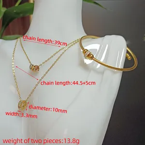 Round Necklace Waterproof non tarnish 304 stainless steel thumbnail 4