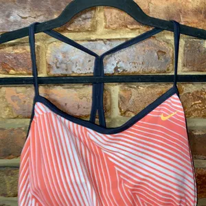 Nike Coral Striped Tankini Swim Bathing Suit Top Women's Size 14 thumbnail 2