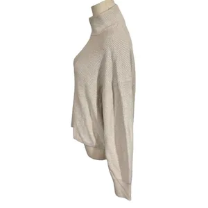 Lululemon Merino Wool-Blend Ribbed Turtleneck Sweater Heathered Natural Ivory thumbnail 6