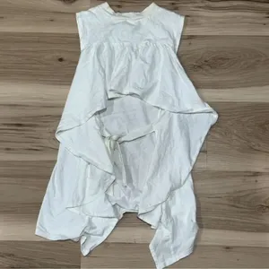 Anthropologie Kimchi Blue White Tie Back Ruffle Tank Top Women’s Small thumbnail 4