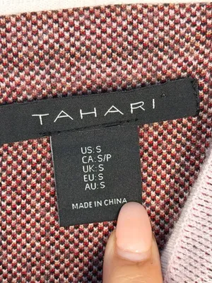 Tahari Mock Neck Plaid Sweater Size S thumbnail 3