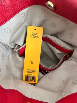 Tory Burch Red Leather ‘Kipp Foldover’ Convertible Messenger Crossbody Clutch thumbnail 14