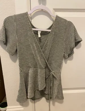 Striped Ruffle  Top thumbnail 1