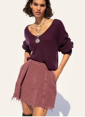Free People Kendall Corduroy Mini Skirt Size 4 thumbnail 2