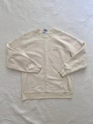 Cream foxtrot cotton crewneck food critic aesthetic thumbnail 2