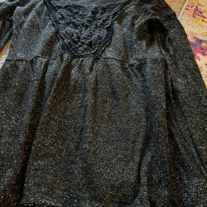 Free people xs black‎ sparkly blouse thumbnail 7