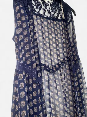 Navy lace trim cover up Blue thumbnail 3