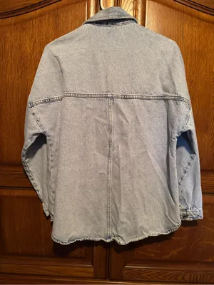 ZARA Oversized Light Wash Denim Jacket XS thumbnail 8