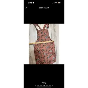Floral denim overall dress thumbnail 7