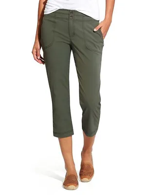 Athleta Jasper Green Hiking Stretch Trekkie Capri Pants, Sz Small thumbnail 2