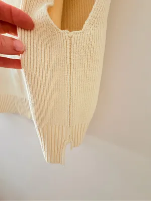 Free People Cream V-Neck “Easy Street” Knit Sweater Vest S thumbnail 7