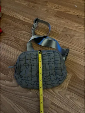 Gray Quilted Puffer Belt Bag thumbnail 2