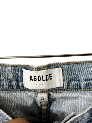 AGOLDE Cherie Straight High Rise Raw Hem Cotton Jeans thumbnail 7