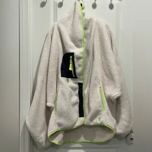 Free People Movement Hit The Slopes Fleece Shawl Jacket in Canvas Combo Size L thumbnail 4