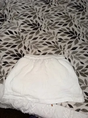White linen Drawstring Mini Skirt thumbnail 2