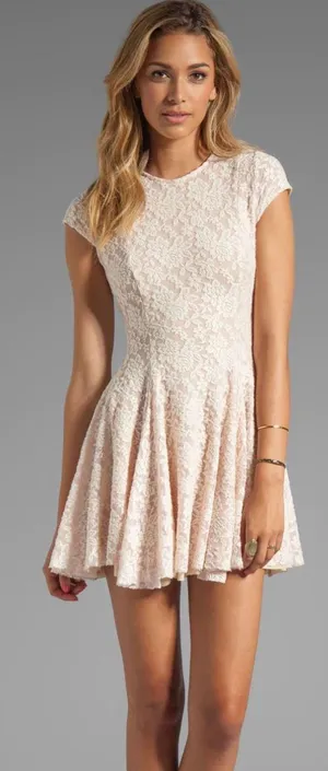 Torn by Cristal Lace Dress in Pink thumbnail 1