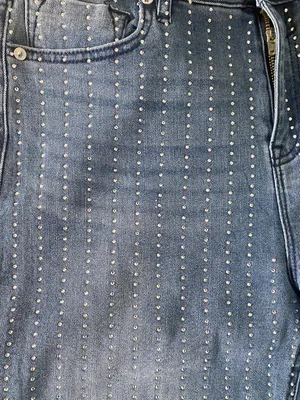 Vigoss Rhinestone Jeans High-Rise Straight Leg Size 9/29 NWT thumbnail 7